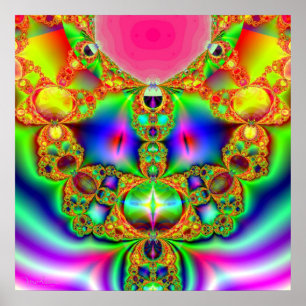 Fractal Cartoon Character Poster