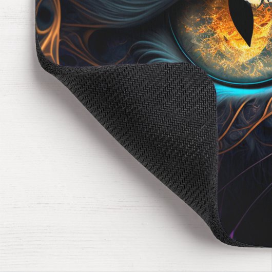 Fractal Cat Face in zwarte en trillende kleuren Muismat (Hoek)