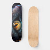 Fractal Cat Face in zwarte en trillende kleuren Persoonlijk Skateboard (Voorkant)