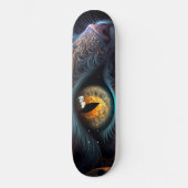 Fractal Cat Face in zwarte en trillende kleuren Persoonlijk Skateboard (Voorkant)