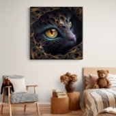 Fractal Cat Face in zwarte en trillende kleuren Poster