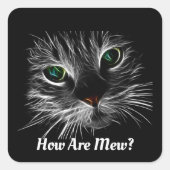 Fractal Cat Face Sticker (Voorkant)