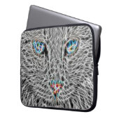 Fractal Cat Laptop Hoesje Laptop Sleeve (Voorkant Links)