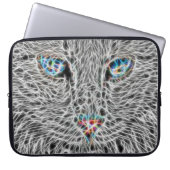 Fractal Cat Laptop Hoesje Laptop Sleeve (Voorkant)