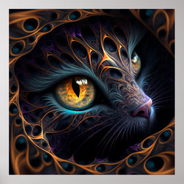 Fractal cat poster