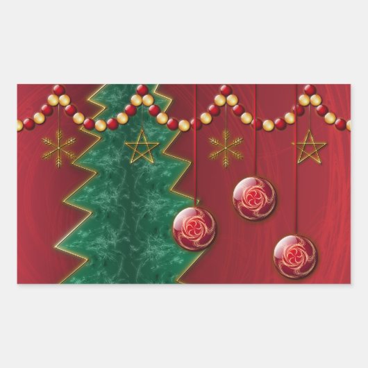Fractal Celebration Kerst stickers (Voorkant)