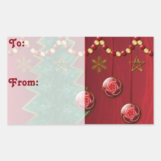 Fractal Celebration kerstcadeau Label stickers (Voorkant)