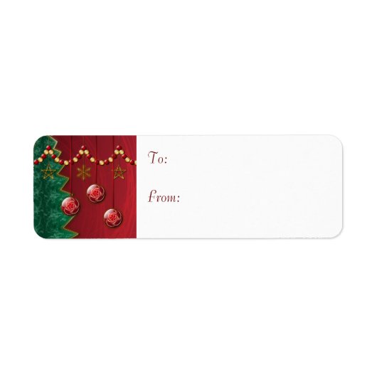 Fractal Celebration kerstcadeaulabels Etiket (Voorkant)