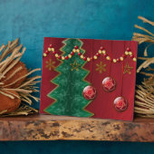 Fractal Celebration kerstfoto Plaque Fotoplaat (Zijkant)