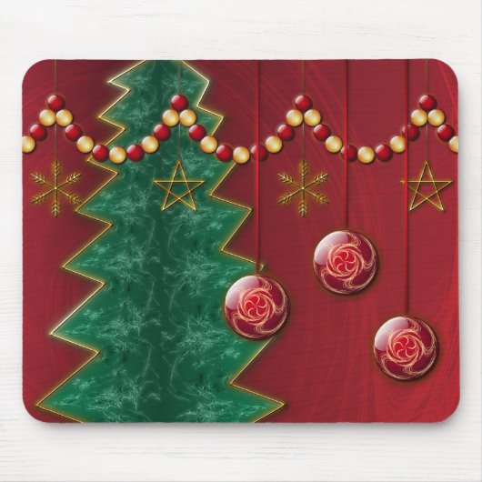 Fractal Celebration Kerstmis Mousepad Muismat (Voorkant)
