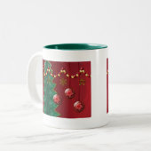 Fractal Celebration kerstMok Tweekleurige Koffiemok (Voorkant links)