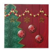 Fractal Celebration kersttegel Tegeltje (Voorkant)