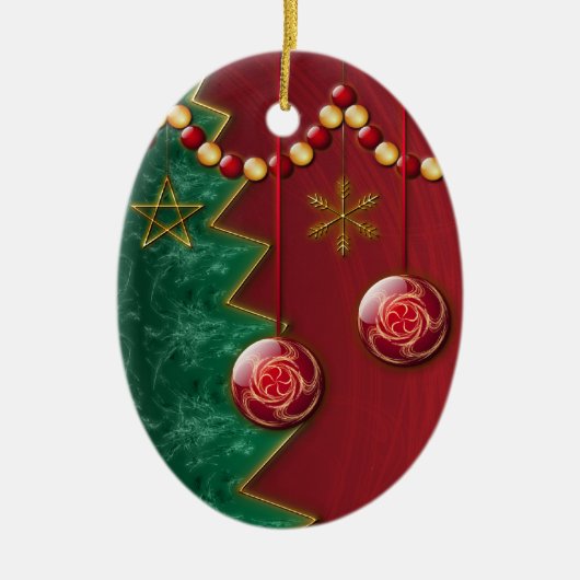 Fractal Celebration kerstversiering Keramisch Ornament (Voorkant)