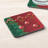 Fractal Celebration met kerstkurk Onderzetter (Linkerzijde)
