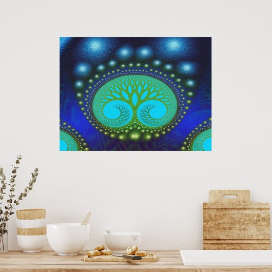 Fractal Celestial Forest Fine Abstract Art Poster (Keuken)