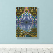 Fractal Chakra Yoga Meditation Wrapped Canvas (Insitu (Houten vloer))