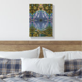 Fractal Chakra Yoga Meditation Wrapped Canvas (Insitu (Slaapkamer))