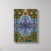Fractal Chakra Yoga Meditation Wrapped Canvas Afdruk (Voorkant)