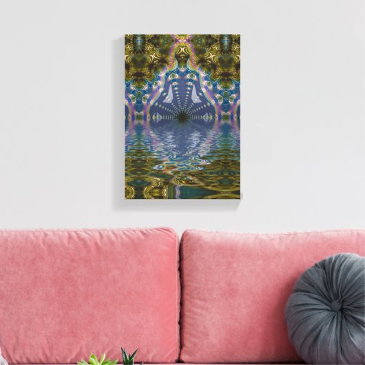 Fractal Chakra Yoga Meditation Wrapped Canvas Afdruk (Insitu (Woonkamer))