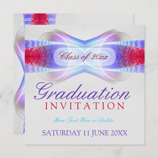 Fractal Champagne Dreams Afstuderen Invitation Kaart (Voorkant / Achterkant)