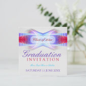 Fractal Champagne Dreams Afstuderen Invitation Kaart (Staand voorkant)