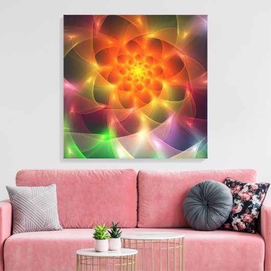 Fractal Color Vortex Canvas Afdruk (Insitu (Woonkamer))