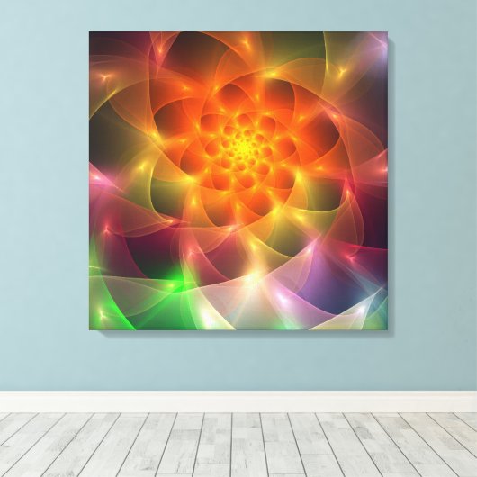 Fractal Color Vortex Canvas Afdruk (Insitu (Houten vloer))