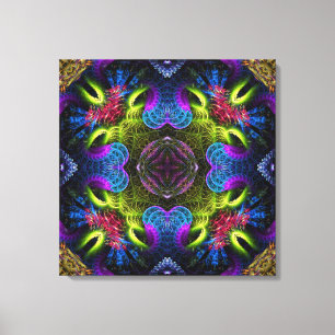 Fractal Colors Geometric Art Canvas