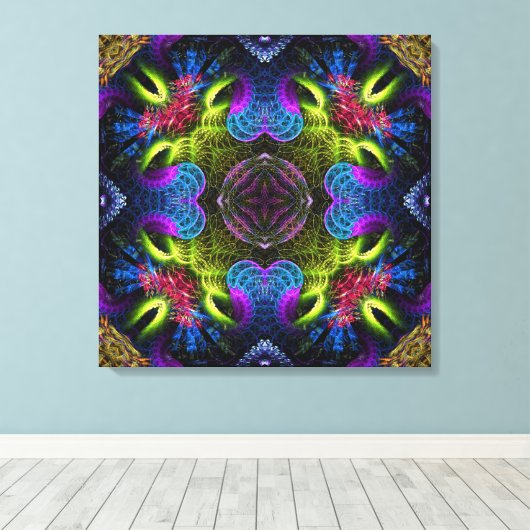 Fractal Colors Geometric Art Canvas (Insitu (Houten vloer))