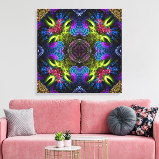 Fractal Colors Geometric Art Canvas (Insitu (Woonkamer))