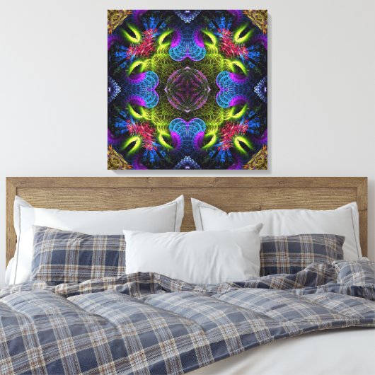 Fractal Colors Geometric Art Canvas (Insitu (Slaapkamer))