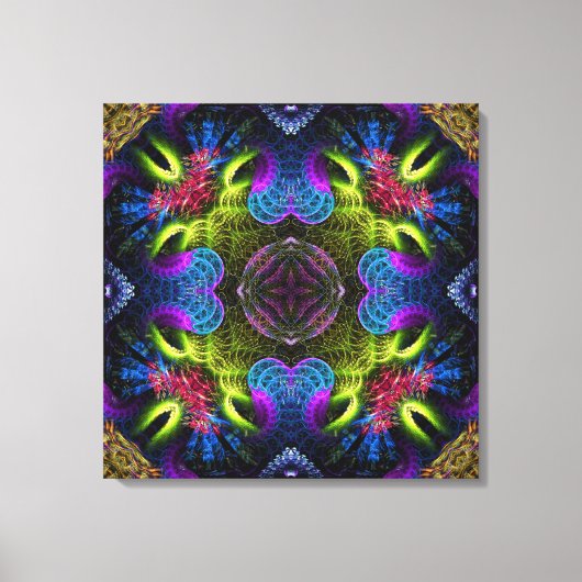 Fractal Colors Geometric Art Canvas Afdruk (Voorkant)