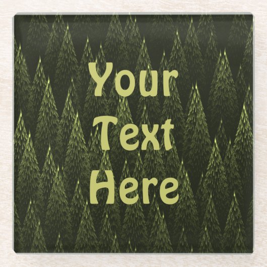 Fractal Conifer Forest Glazen Onderzetter (Voorkant)