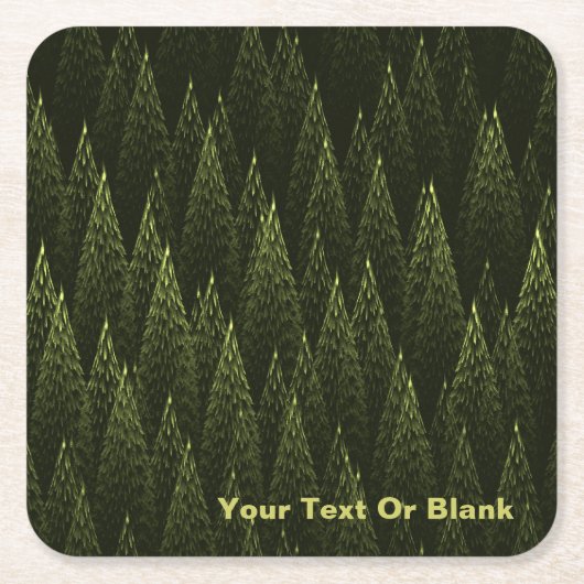 Fractal Conifer Forest Kartonnen Onderzetters (Voorkant)