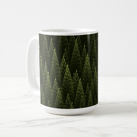Fractal Conifer Forest Koffiemok (Voorkant links)
