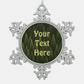 Fractal Conifer Forest Tin Sneeuwvlok Ornament (Voorkant)