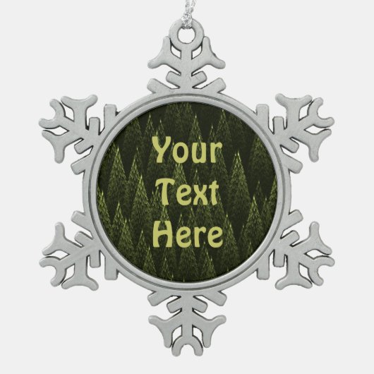 Fractal Conifer Forest Tin Sneeuwvlok Ornament (Voorkant)