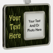 Fractal Conifer Forest Verzilverd Omlijst Ornament (Rechts)