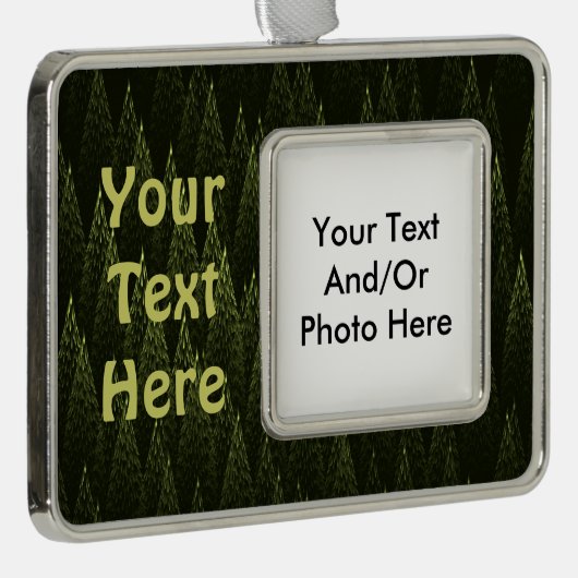 Fractal Conifer Forest Verzilverd Omlijst Ornament (Rechts)