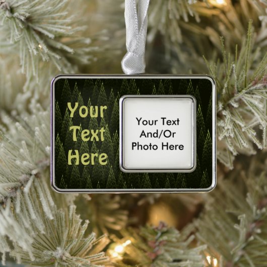 Fractal Conifer Forest Verzilverd Omlijst Ornament (Boom)