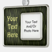 Fractal Conifer Forest Verzilverd Omlijst Ornament (Links)