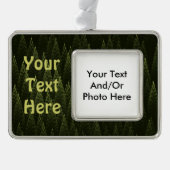 Fractal Conifer Forest Verzilverd Omlijst Ornament (Voorkant)