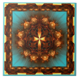 Fractal cross  gloeipatroon tegeltje