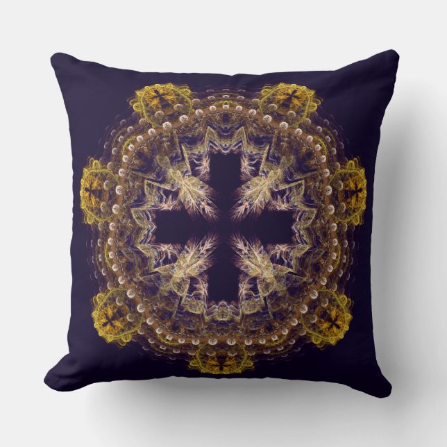 Fractal cross mandala kussen (Voorkant)