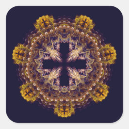 Fractal cross mandala vierkante sticker