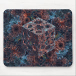 Fractal Cube With Mandelbrot Cutout Muismat<br><div class="desc">Fractal Cube With Mandelbrot Cutout - Mouse Pad
Includes A Chaotic Fractal Background Mandelbulber Style</div>