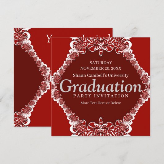 Fractal Curtain Afstuderen Invitation Kaart (Voorkant / Achterkant)