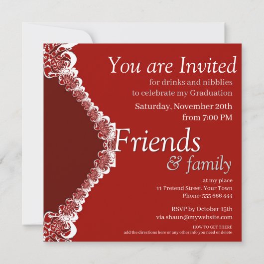 Fractal Curtain Afstuderen Invitation Kaart (Achterkant)