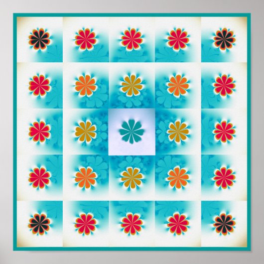 Fractal Daisies-patroon Poster (Voorkant)