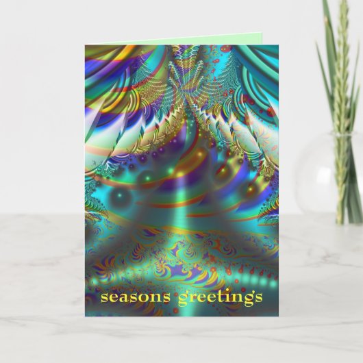 Fractal de binnengroeten van wereldenseizoenen feestdagen kaart (Voorkant)